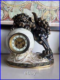 French Faience Chinoiserie Clock, Luneville, circa 1875
