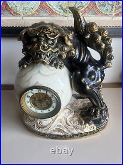 French Faience Chinoiserie Clock, Luneville, circa 1875