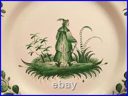 French Faience Chinoiserie Plate c. 1925-1975 Signed