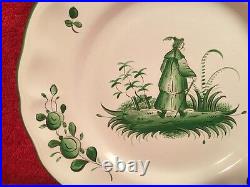 French Faience Chinoiserie Plate c. 1925-1975 Signed