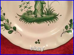 French Faience Chinoiserie Plate c. 1925-1975 Signed