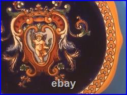 French Faience Gien Renaissance Cobalt Blue Plate c. 1938