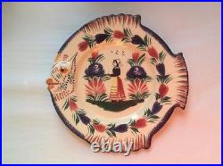 French Faience Hand Painted HB Quimper Fish Form Majolica Faience Plate