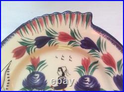 French Faience Hand Painted HB Quimper Fish Form Majolica Faience Plate