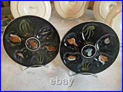 French Faience Plate Henriot Quimper 6 Oyster Plates Trevoux Collection