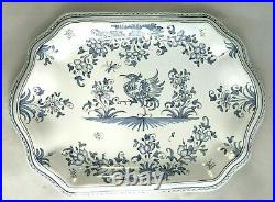 French Faience Plate Vintage Plates Hand Glaze Painted Design Ibis After 1977