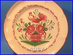 French Faience Rooster Plate c1965 St. Clement Hand Painted