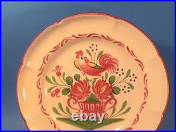 French Faience Rooster Plate c1965 St. Clement Hand Painted