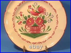 French Faience Rooster Plate c1965 St. Clement Hand Painted