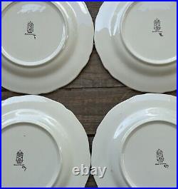 French GIEN Service Rambouillet 4 Dinner Plates Hunting J Bertholle LOT A