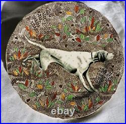 French GIEN Service Rambouillet Dessert / Lunch Plate Hunting Pointer