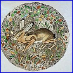 French GIEN Service Rambouillet Soup Plate Hare Hunting J Bertholle