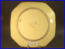 French HB Quimper Soleil Yellow Man 10 inch Octagonal Plate Hand Painted