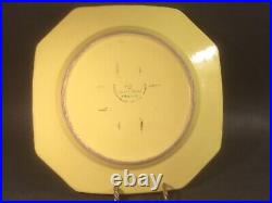 French HB Quimper Soleil Yellow Woman 10 inch Octagonal Plate Hand Painted