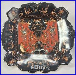 French ITALIAN Antique FAIENCE Platter Cherubs Griffons Angels Coat Of Arms