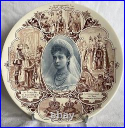 French Plates Sarreguemines russian Nicolas II Alexandra Federowna /A