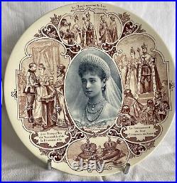 French Plates Sarreguemines russian Nicolas II Alexandra Federowna Tzar /B