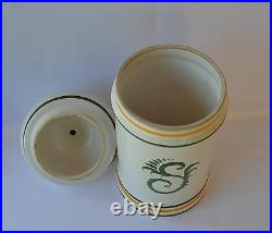 French Vintage Apothecary Pharmacy Jar Clamecy Roger Colas Faience Cera Alba