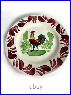 French antique 1900 Choisy le roi rooster / cockerel /Coq Plates 7/18cms x 9