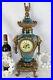 French-antique-Clock-faience-Polychrome-bird-dragon-chimaera-top-lion-heads-01-ov