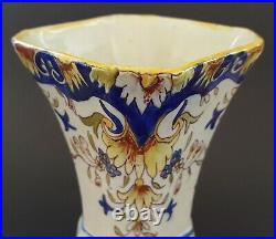 French faience vintage Victorian antique pair of vases