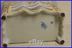 French porcelain faience bureau, late 19th cent. 4 drawers (some damage) signed