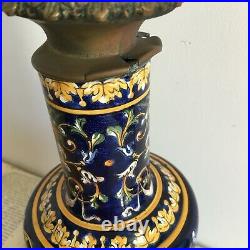 GIEN Model Renaissance Antique Lamp Oil Oil Faience 19th