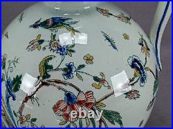 Gien France Hand Painted Flowers Cornucopia Birds Insects Faience Jug 1866-1875