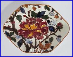 Gien French Faience Peonies Tray Mint Vintage Condition