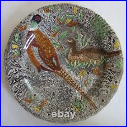 Gien French Faience Rambouillet Pheasants Dinner Plate Mint Vintage Condition