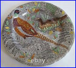 Gien French Faience Rambouillet Pheasants Dinner Plate Mint Vintage Condition