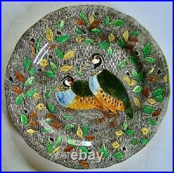 Gien French Faience Rambouillet Quails Dinner Plate Mint Vintage Condition