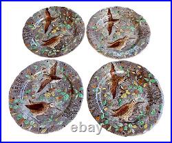 Gien French Rambouillet Game Bird Dinner Plates Set of 4 10.25 Mint Condition