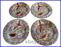 Gien French Rambouillet Game Bird Dinner Plates Set of 4 10.25 Mint Condition
