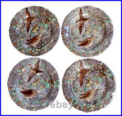 Gien French Rambouillet Game Bird Dinner Plates Set of 4 10.25 Mint Condition