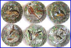 Gien French Rambouillet Hunting Plates Set of 6 10.25 Mint Condition