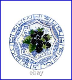 Gien Oiseau Bleu (4)Salad/Dessert 8 3/4 & (3) Canape Plates 6 1/2 Set of 7