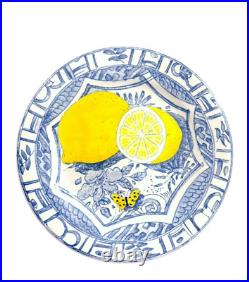 Gien Oiseau Bleu (4)Salad/Dessert 8 3/4 & (3) Canape Plates 6 1/2 Set of 7