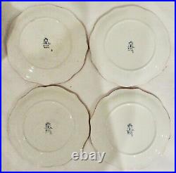Gien Peonies Pivoines French Faience Plates 8.8D Near Excellent Vintage Cond'n
