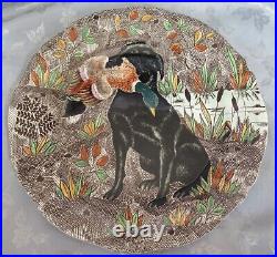 Gien Rambouillet Hunting Dog Plate Handpainted Labrador duck Luncheon Plate 9