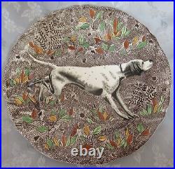 Gien Rambouillet Hunting Dog Plate Handpainted Pointer Luncheon Plate 9