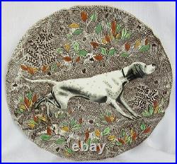 Gien Rambouillet Hunting Dog Plate Handpainted Pointer Luncheon Plate 9