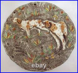 Gien Rambouillet Hunting Dog Plate Handpainted Spaniels Luncheon Plate 9