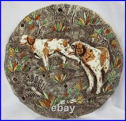 Gien Rambouillet Hunting Dog Plate Handpainted Spaniels Luncheon Plate 9