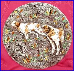 Gien Rambouillet Hunting Dog Plate Handpainted Spaniels Luncheon Plate 9