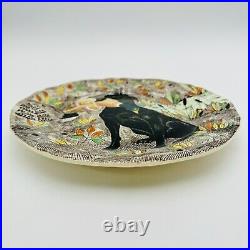 Gien Rambouillet Hunting Dog Plate Peint Main Labrador Mallard Duck 9 Luncheon