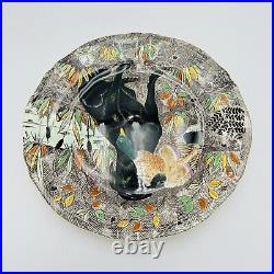 Gien Rambouillet Hunting Dog Plate Peint Main Labrador Mallard Duck 9 Luncheon