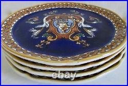 Gien Renaissance Bleu French Faience Plates 7.5D Near Excellent Vintage Cond'n