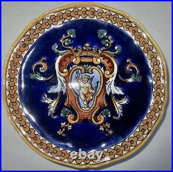 Gien Renaissance Bleu French Faience Plates 7.5D Near Excellent Vintage Cond'n