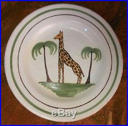 Great Antique 19th Century French Faience Plate With Giraffe decoration